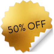 50% off gold sticker
